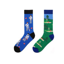 Load image into Gallery viewer, Anyone for Cricket? Odd Paired Crazy Socks - Crazy Sock Thursdays

