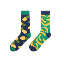 Lade das Bild in den Galerie-Viewer, Bananas and Pineapples Odd Paired Crazy Socks - Crazy Sock Thursdays
