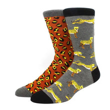 Lade das Bild in den Galerie-Viewer, Cheetah Print Odd Paired Crazy Socks - Crazy Sock Thursdays
