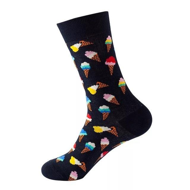 Ice Cream Cones Black Crazy Socks - Crazy Sock Thursdays